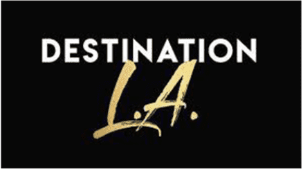 Destination la logo on a black background.